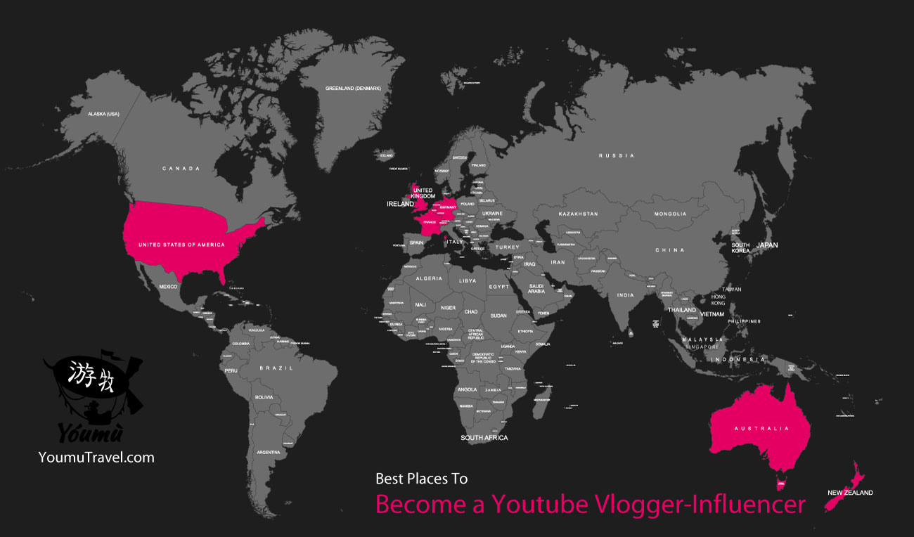 Become a Youtube Vlogger Influencer - Best Places Job Map