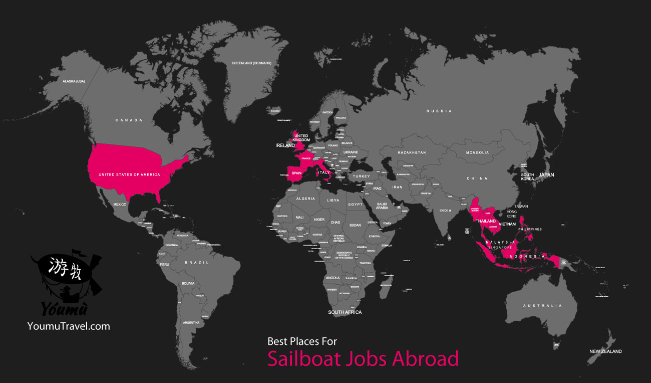 Sailboat Jobs Abroad - Best Places Job Map