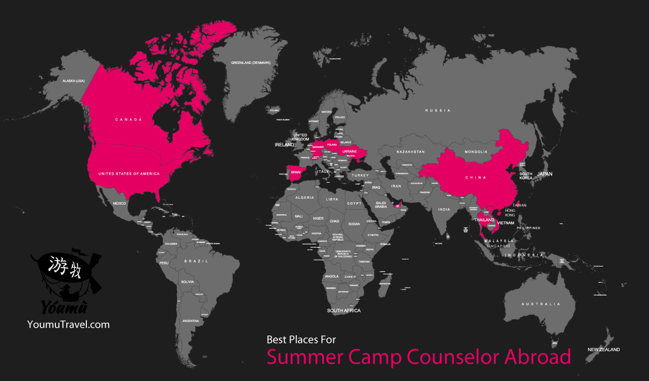 Summer Camp Counselor Abroad - Best Places Job Map