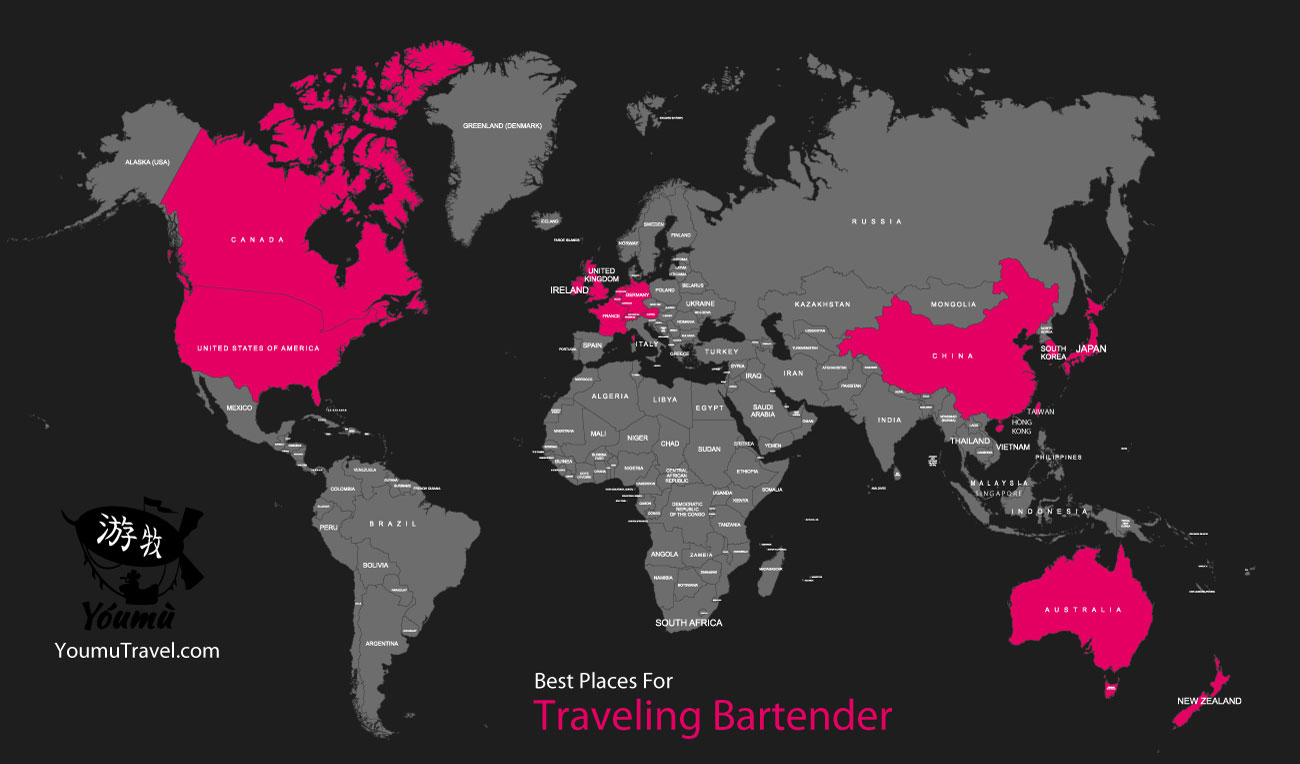 Traveling Bartender - Best Places Job Map