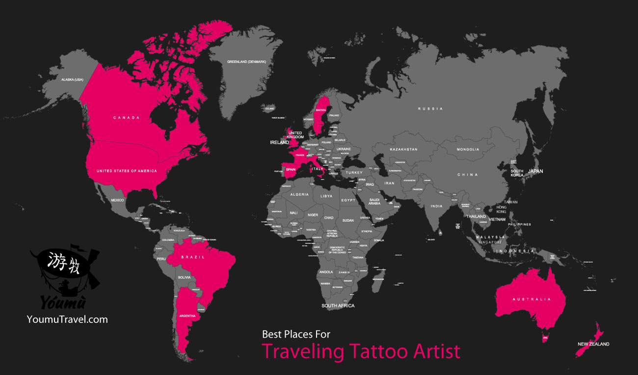 Traveling Tattoo Artist - Best Places Job Map