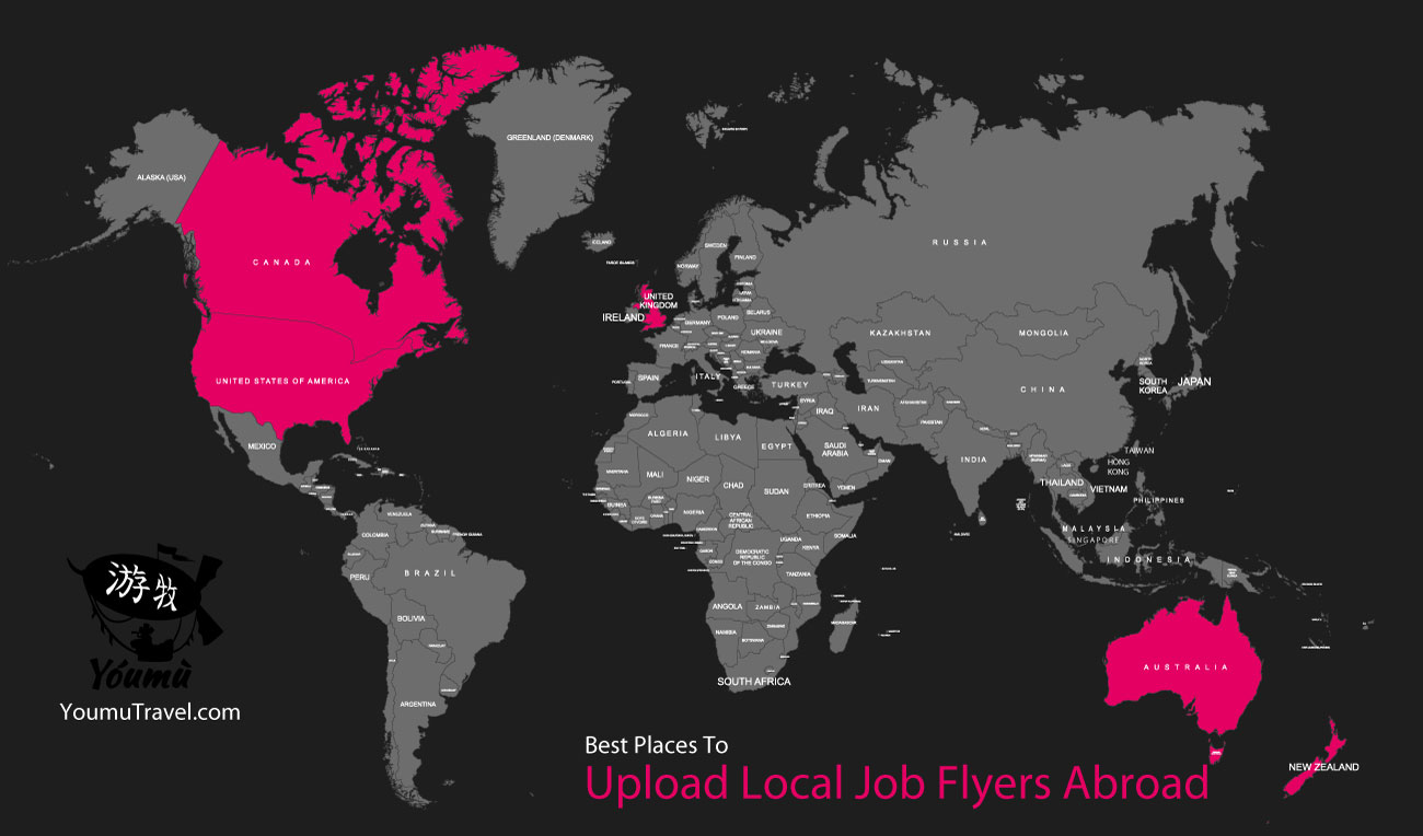 Upload Local Job Flyers Abroad - Best Places Job Map