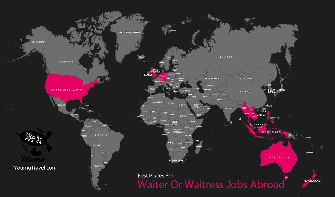 Waiter or Waitress Jobs Abroad - Best Places Job Map